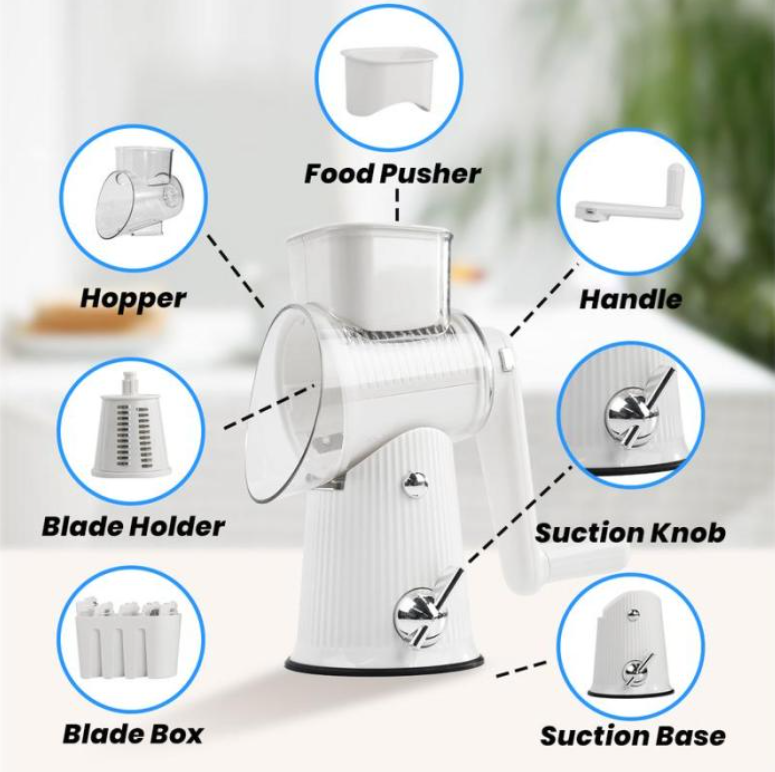 Rotary Cheese Grater and Shredder